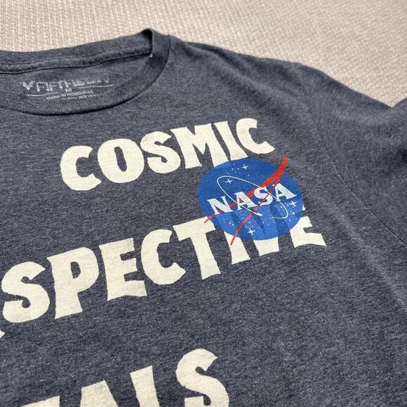 Reworked grey Nasa graphic Tee one of a kind custom science nerd T-shirt unique - Picture 6 of 6